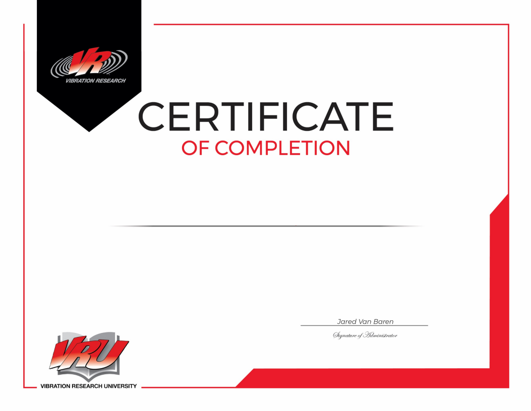 VRU Certificate Template