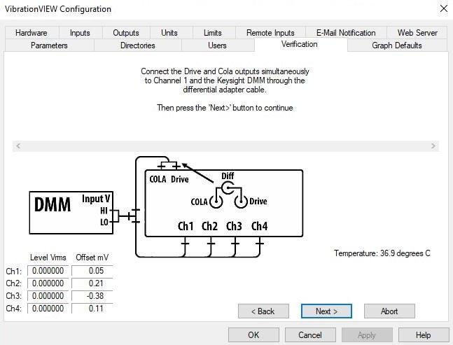 DMM connection instructions in VibrationVIEW.